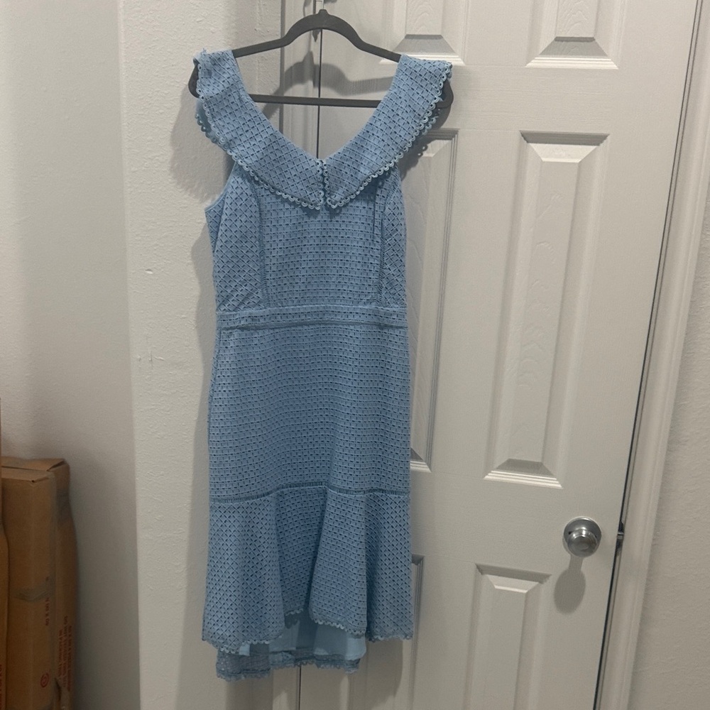 Chelsea28 Blue Lace Midi Dress